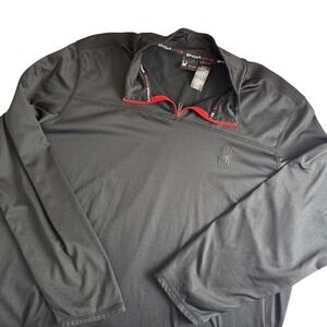 Spyder Active Mens Black 1/4 Zip Pullover Long Sleeve‎ Athletic Shirt XL TG